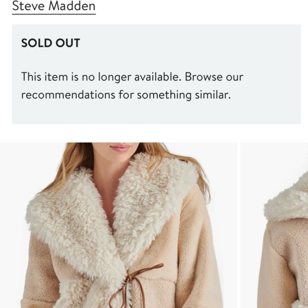 Women's Tan Faux Shearling Coat